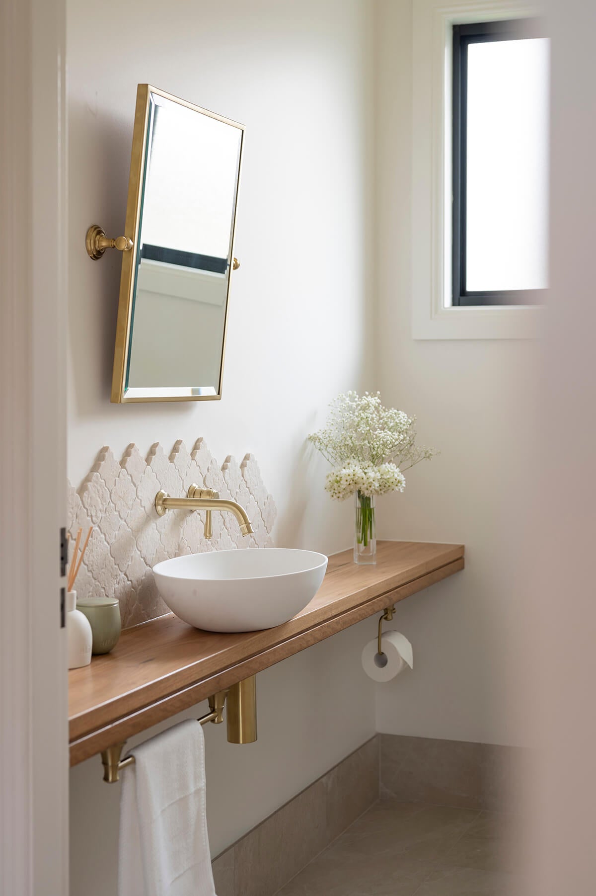 TURNER HASTINGS MAYER FRAMED PIVOT RECTANGULAR MIRROR BRUSHED BRASS 495X610MM