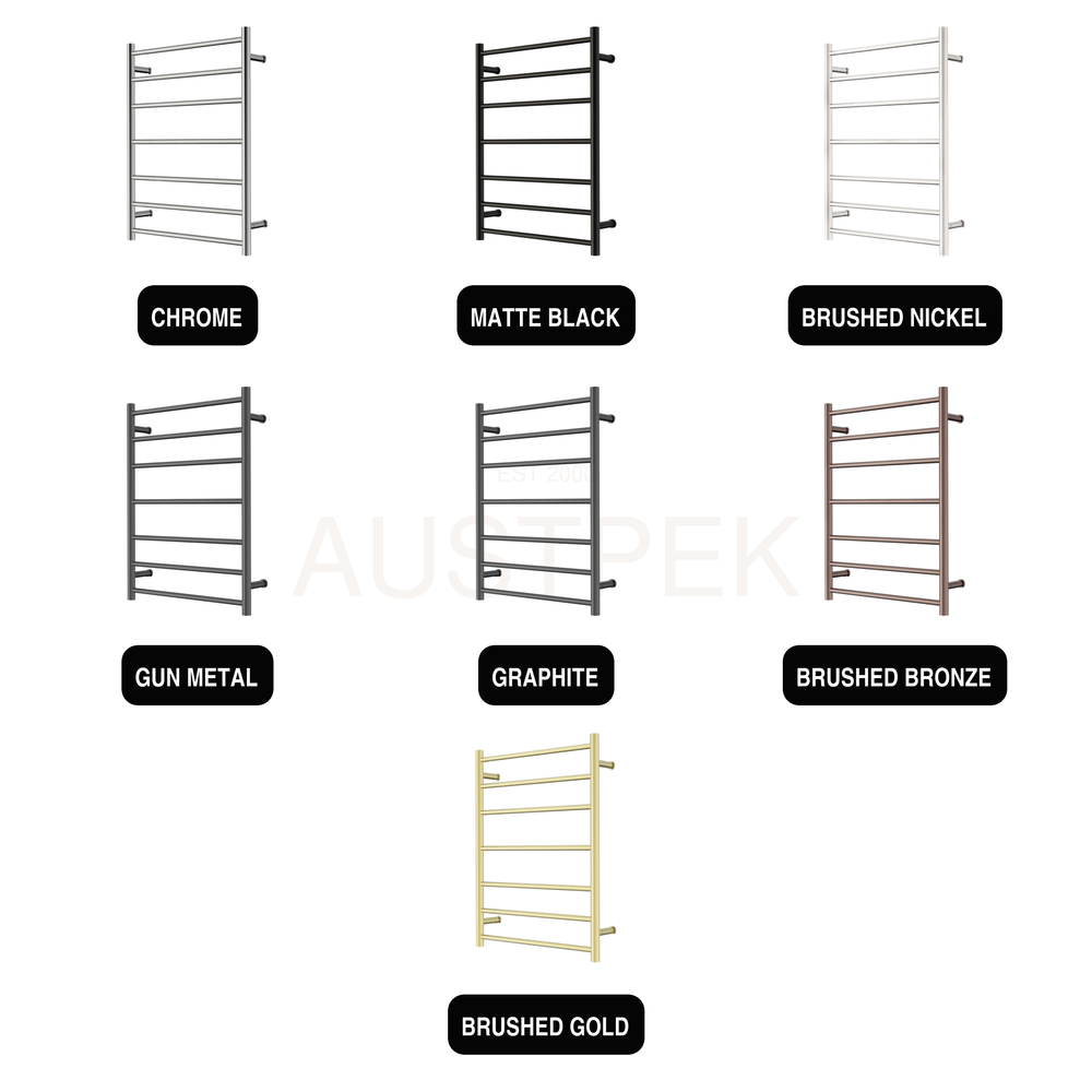 Nero Mecca 240V 7 Bar Heated Towel Ladder available finishes