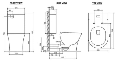 INSPIRE NEWPORT RIMLESS TOILET SUITE GLOSS WHITE