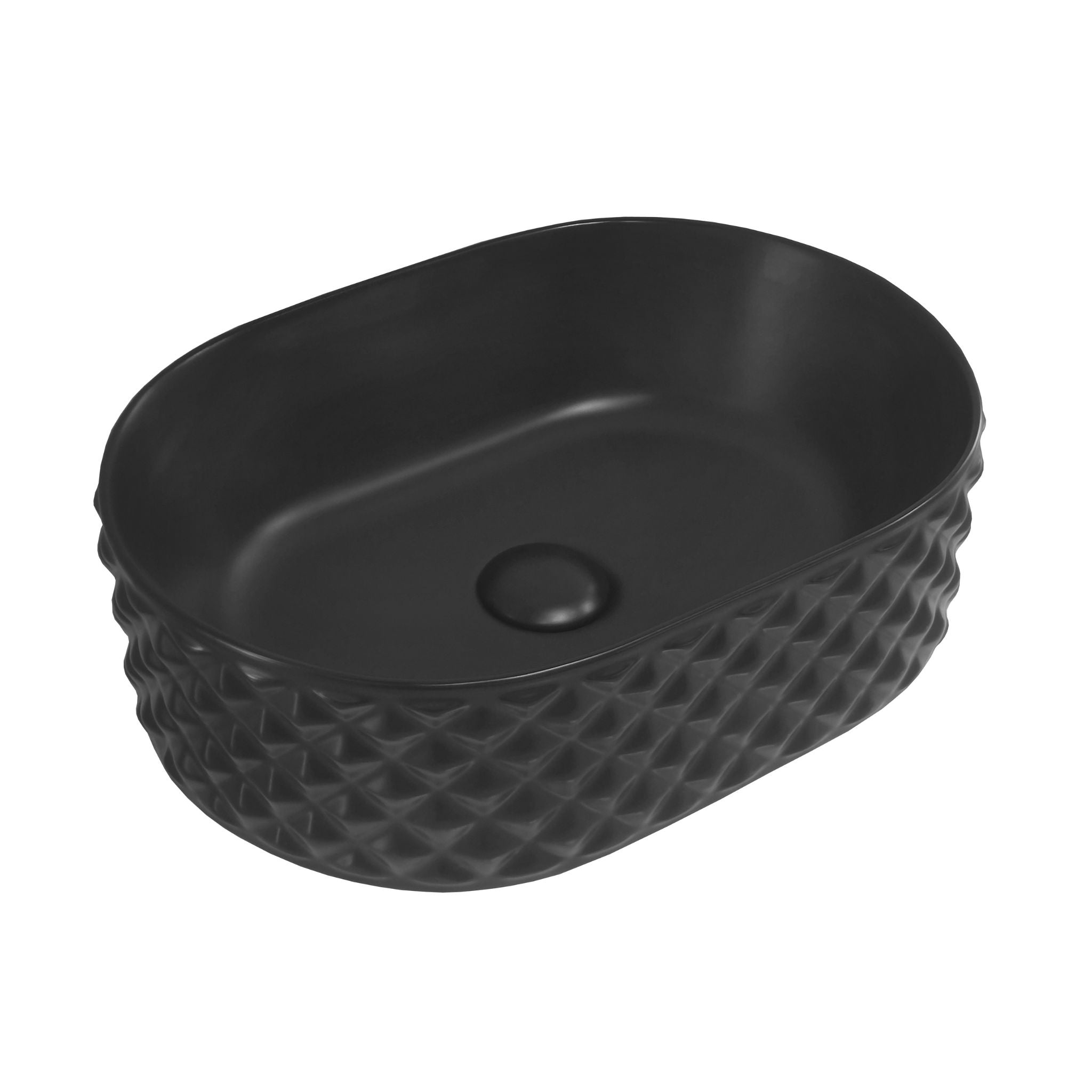 INFINITY ABOVE COUNTER CERAMIC BASIN MATTE BLACK 450MM