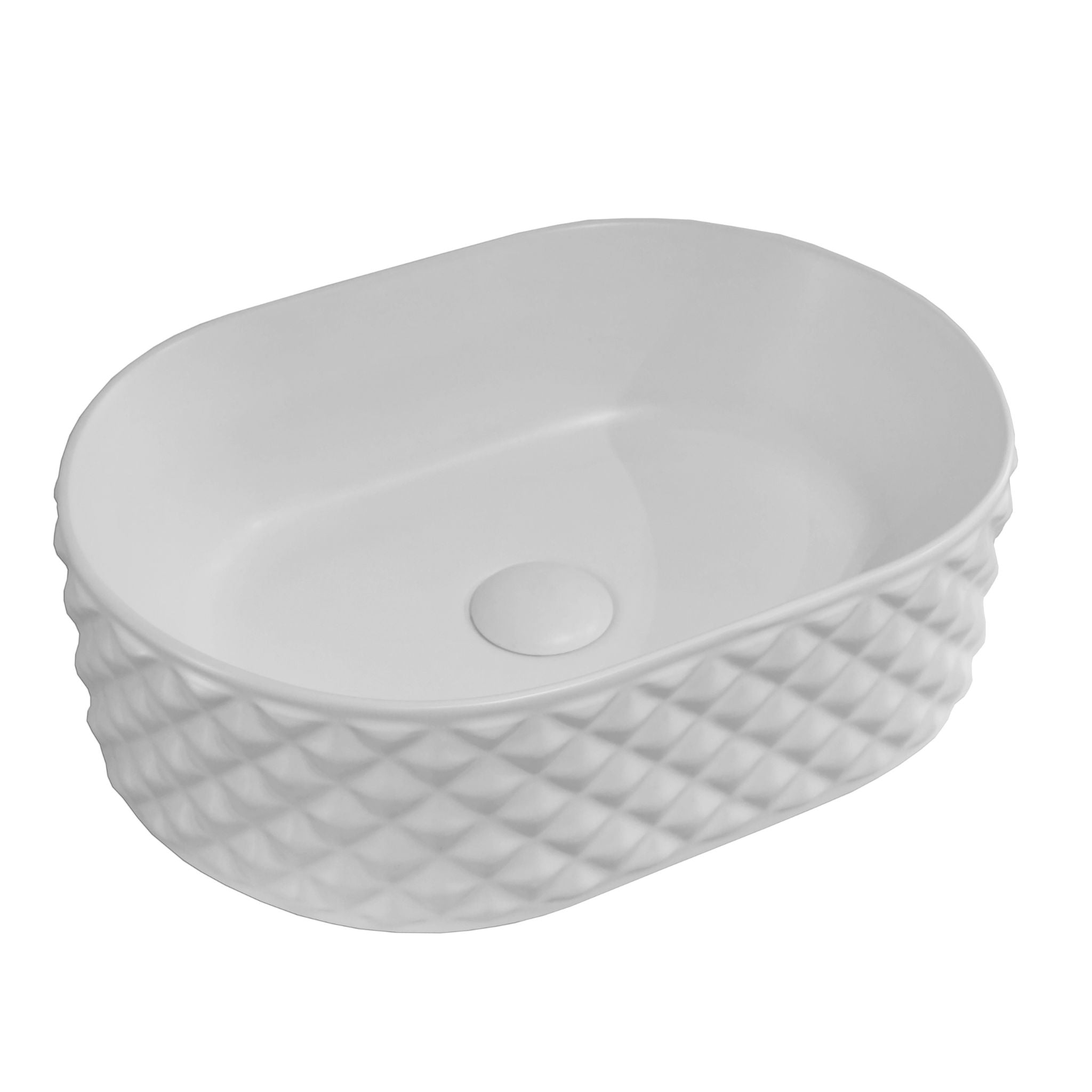 INFINITY ABOVE COUNTER CERAMIC BASIN MATTE WHITE 450MM