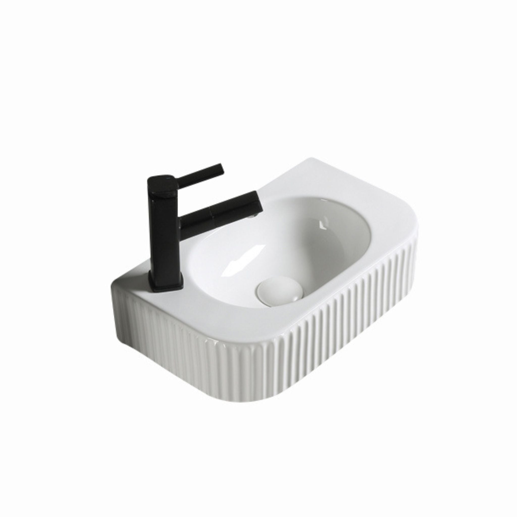 INFINITY WALL HUNG CERAMIC BASIN GLOSS WHITE 450MM