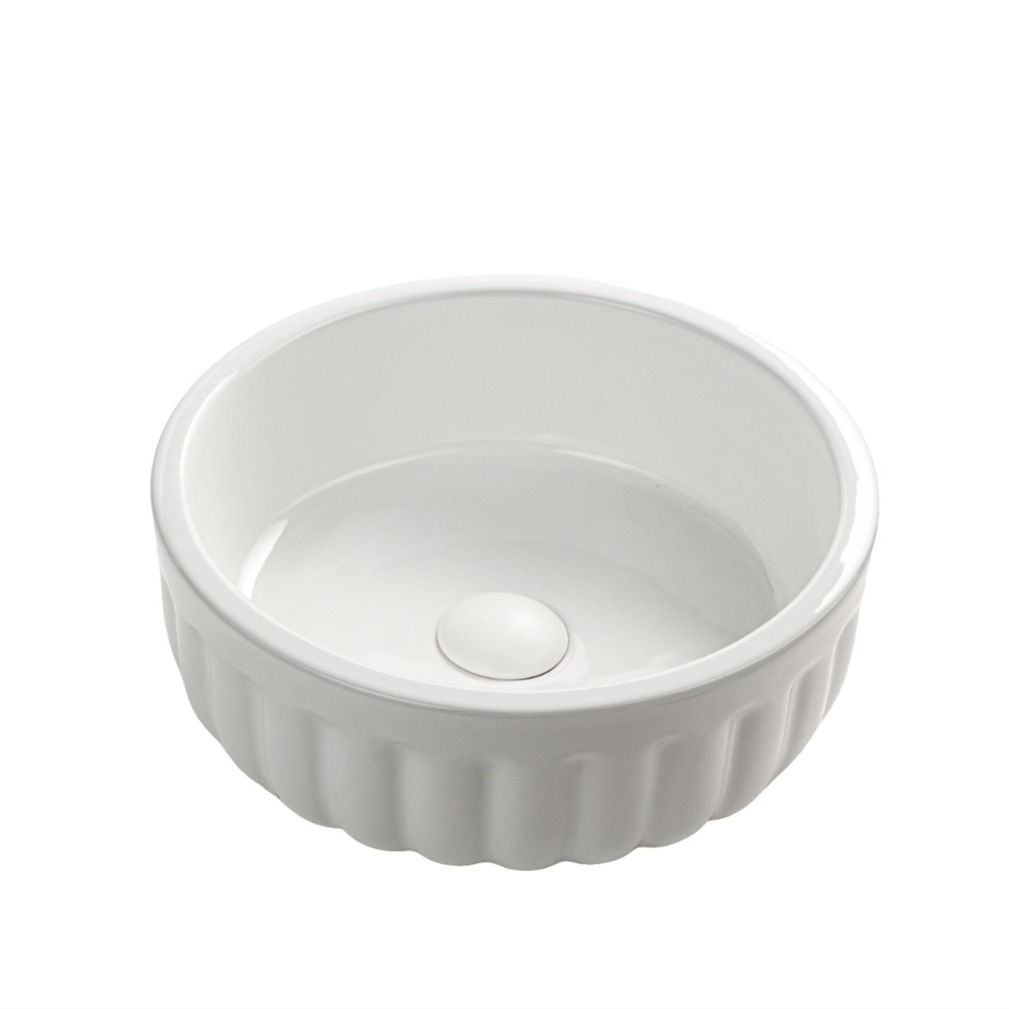 INFINITY ABOVE COUNTER CERAMIC BASIN GLOSS WHITE 385MM