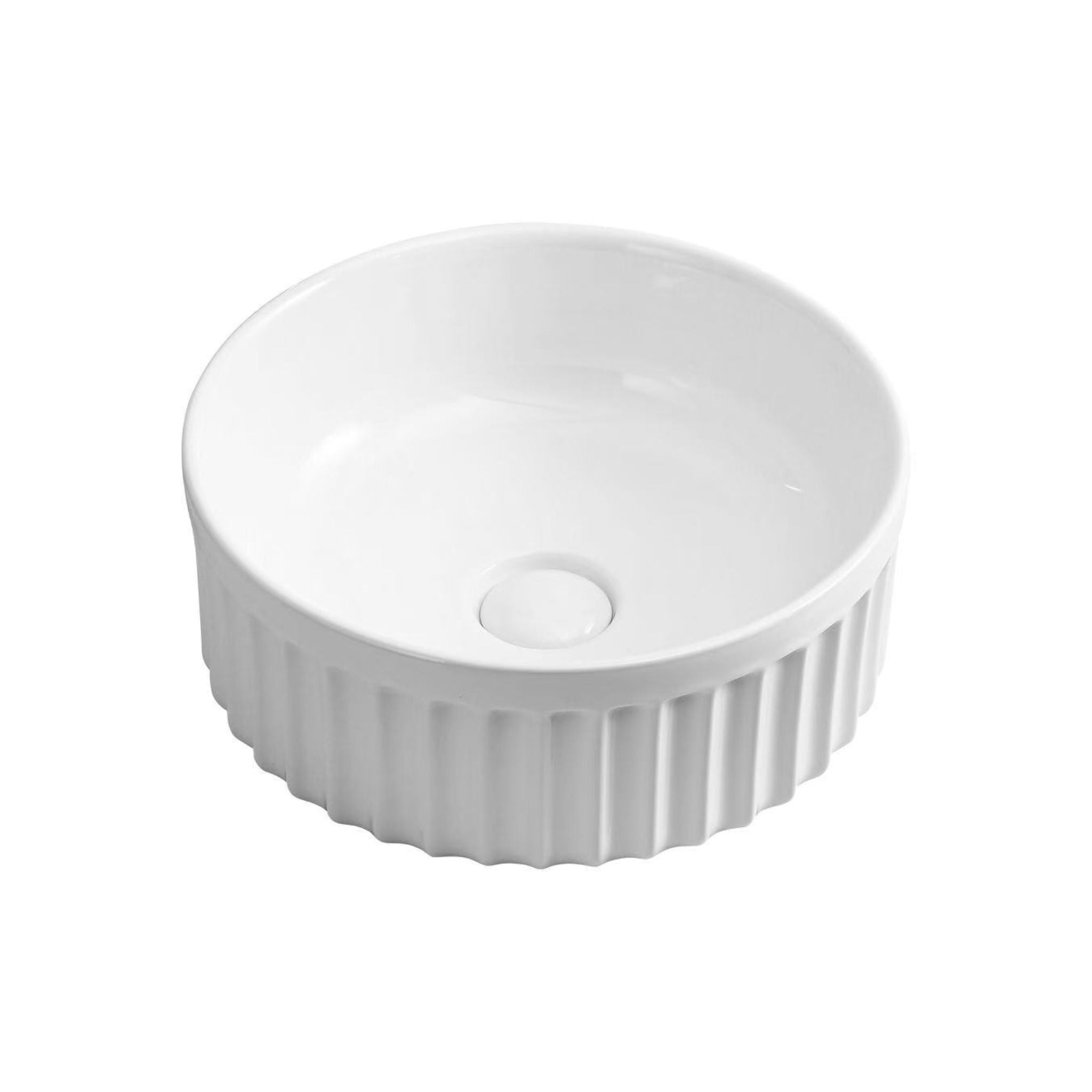INFINITY ABOVE COUNTER CERAMIC BASIN GLOSS WHITE 385MM