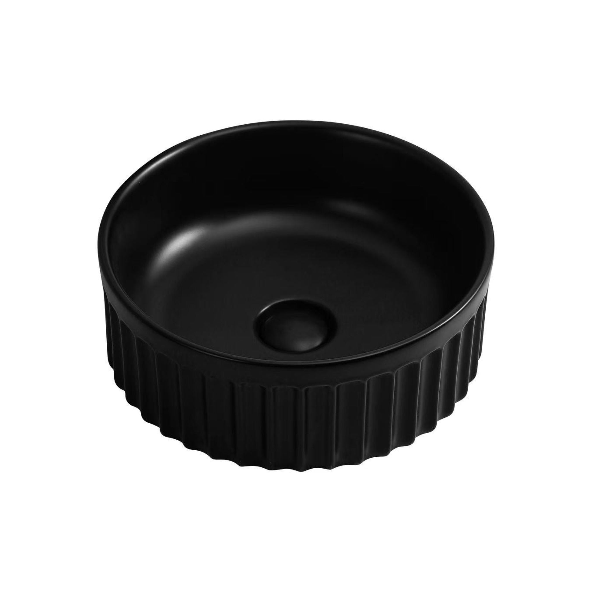 INFINITY ABOVE COUNTER CERAMIC BASIN MATTE BLACK 385MM