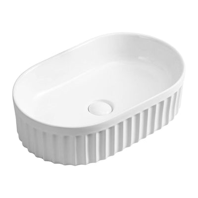 INFINITY ABOVE COUNTER CERAMIC BASIN GLOSS WHITE 555MM