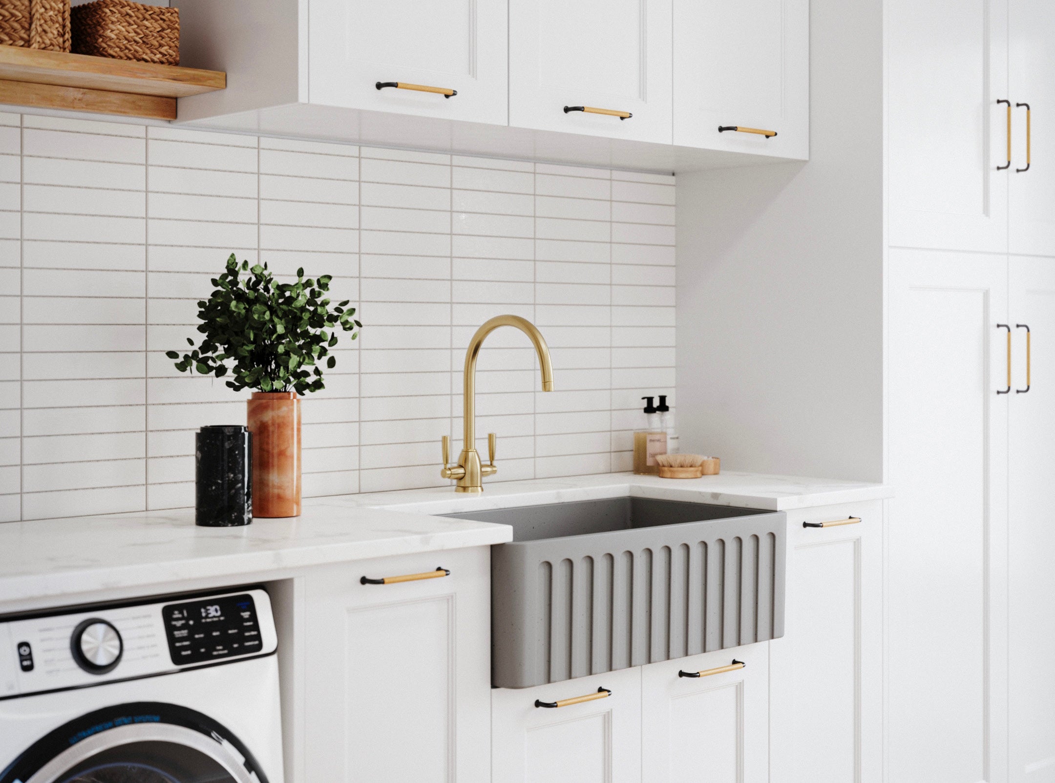 TURNER HASTINGS NOVI FARMHOUSE BUTLER SINK CONCRETE LOOK 765MM