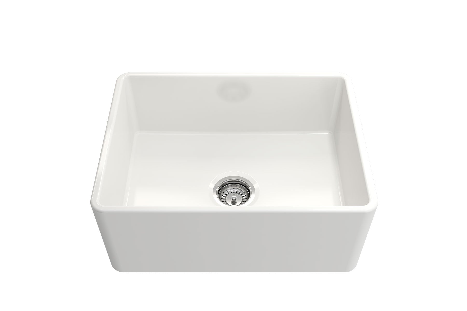 TURNER HASTINGS NOVI FARMHOUSE BUTLER SINK WITH OVERFLOW GLOSS WHITE 600MM