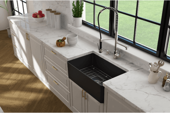 TURNER HASTINGS NOVI FARMHOUSE BUTLER SINK MATTE BLACK 765MM