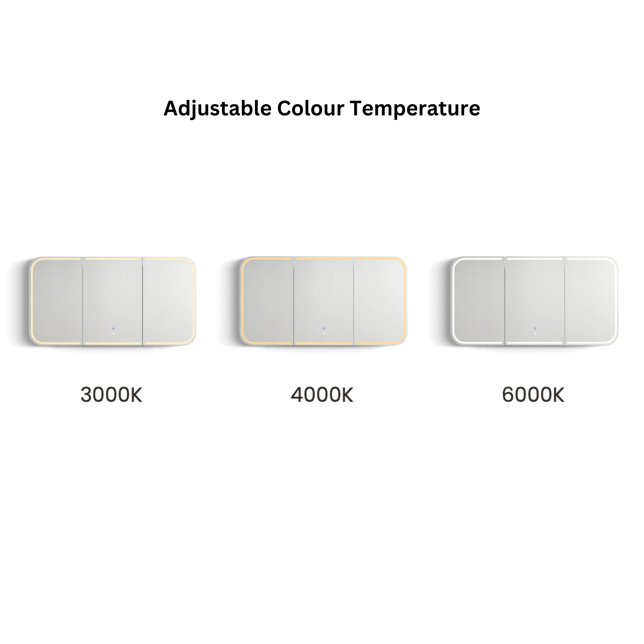 OTTI NEWPORT BLACK OAK LED SHAVING CABINET WITH POWERPOINT 1200X750MM