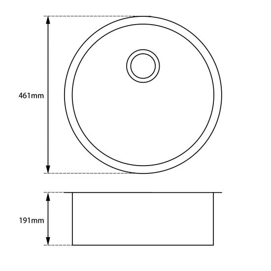 NORICO T304 SINGLE BOWL GRANITE QUARTZ STONE KITCHEN SINK MATTE BLACK 460MM