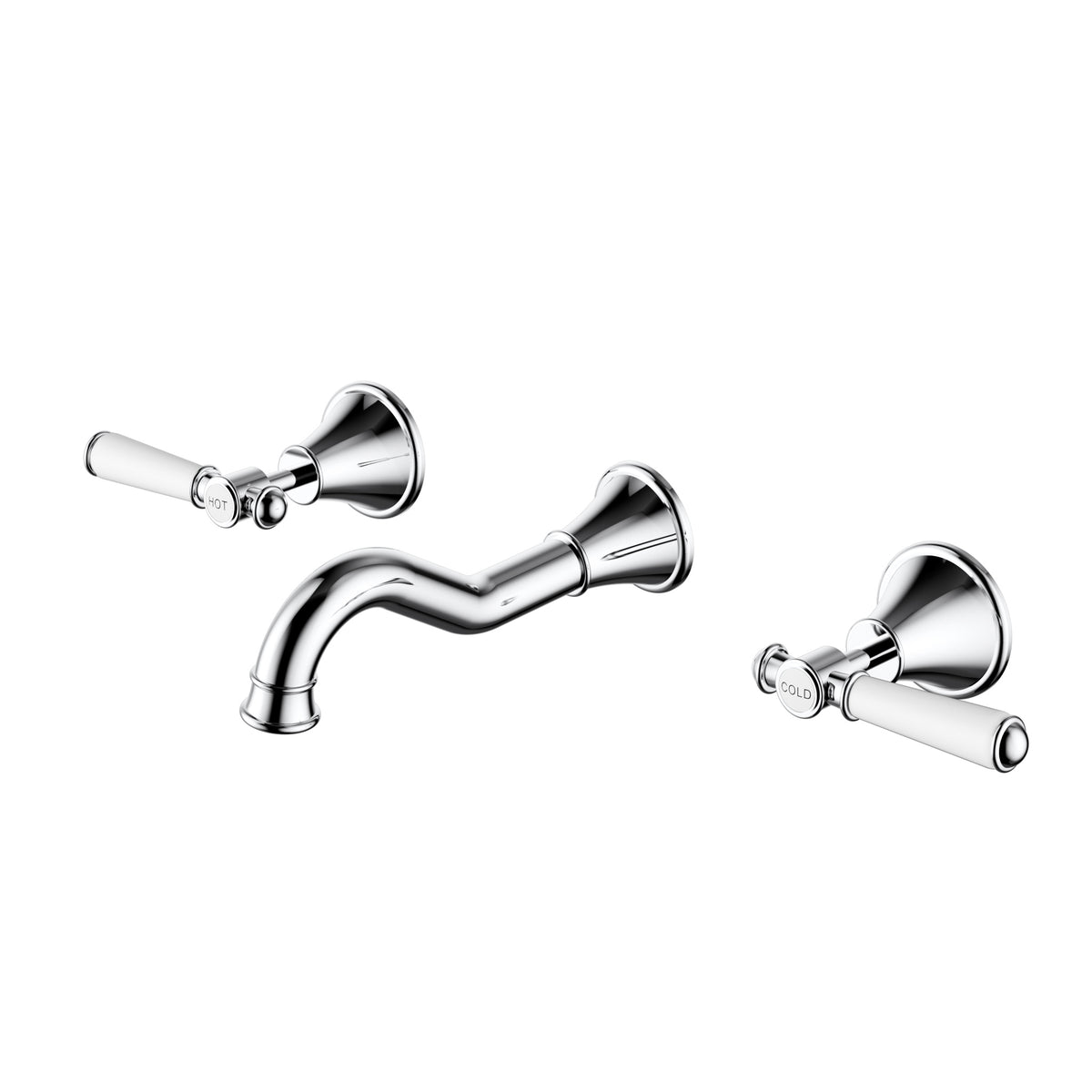 IKON CLASICO THREE PIECE BATH SET CHROME (CERAMIC HANDLE)