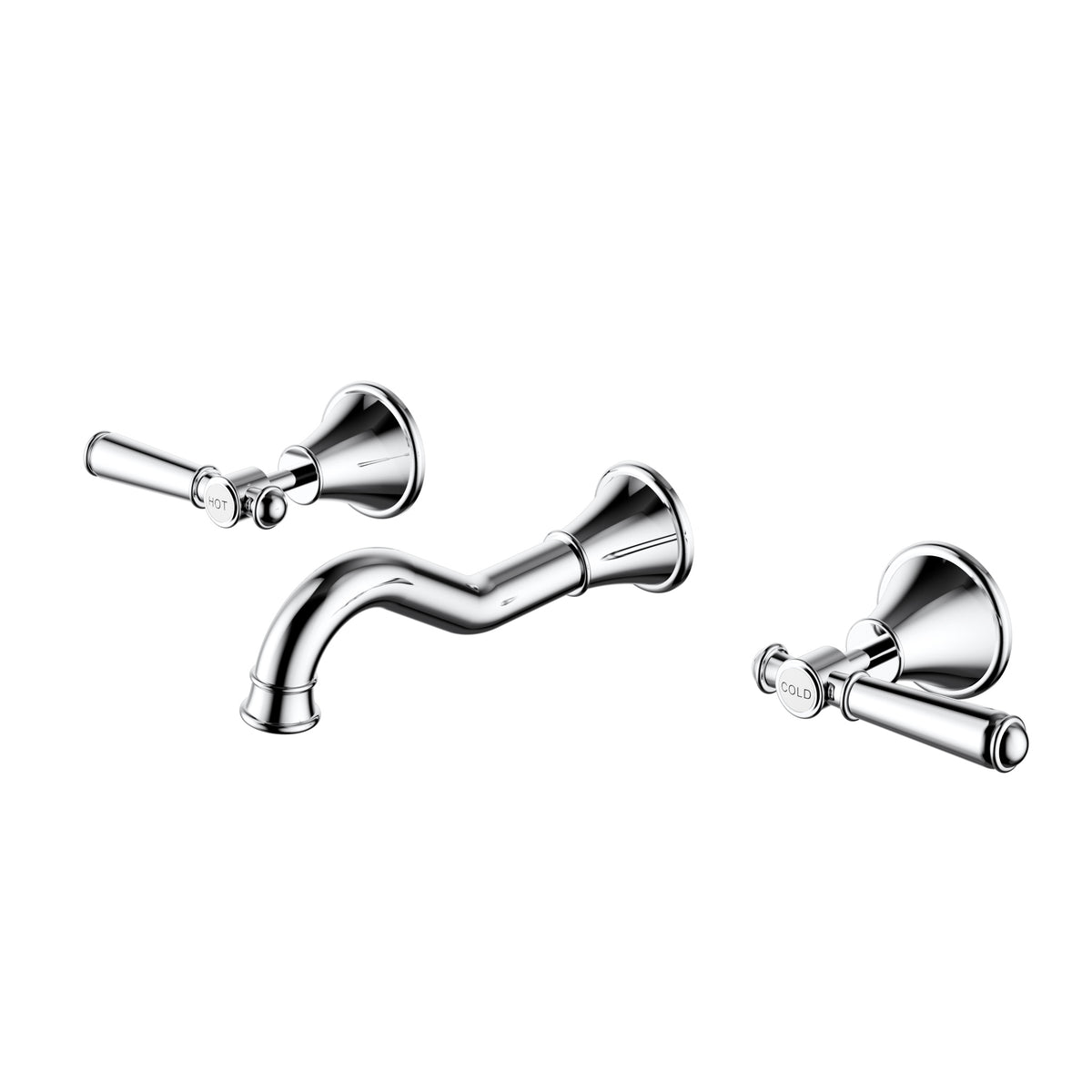 IKON CLASICO THREE PIECE BATH SET CHROME (BRASS HANDLE)