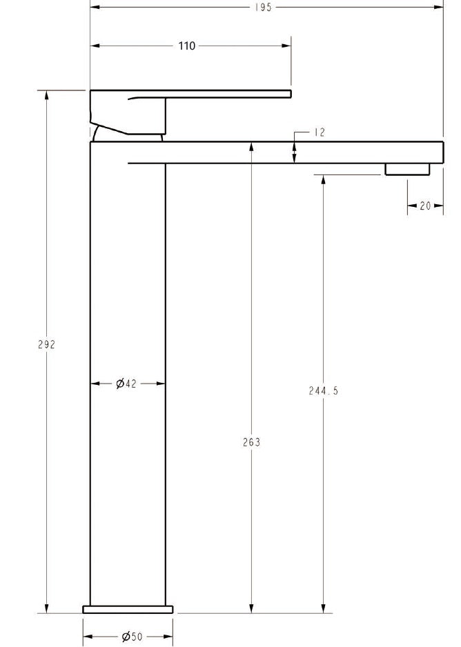 IKON SORA SS HIGHRISE BASIN MIXER 292MM MATTE BLACK