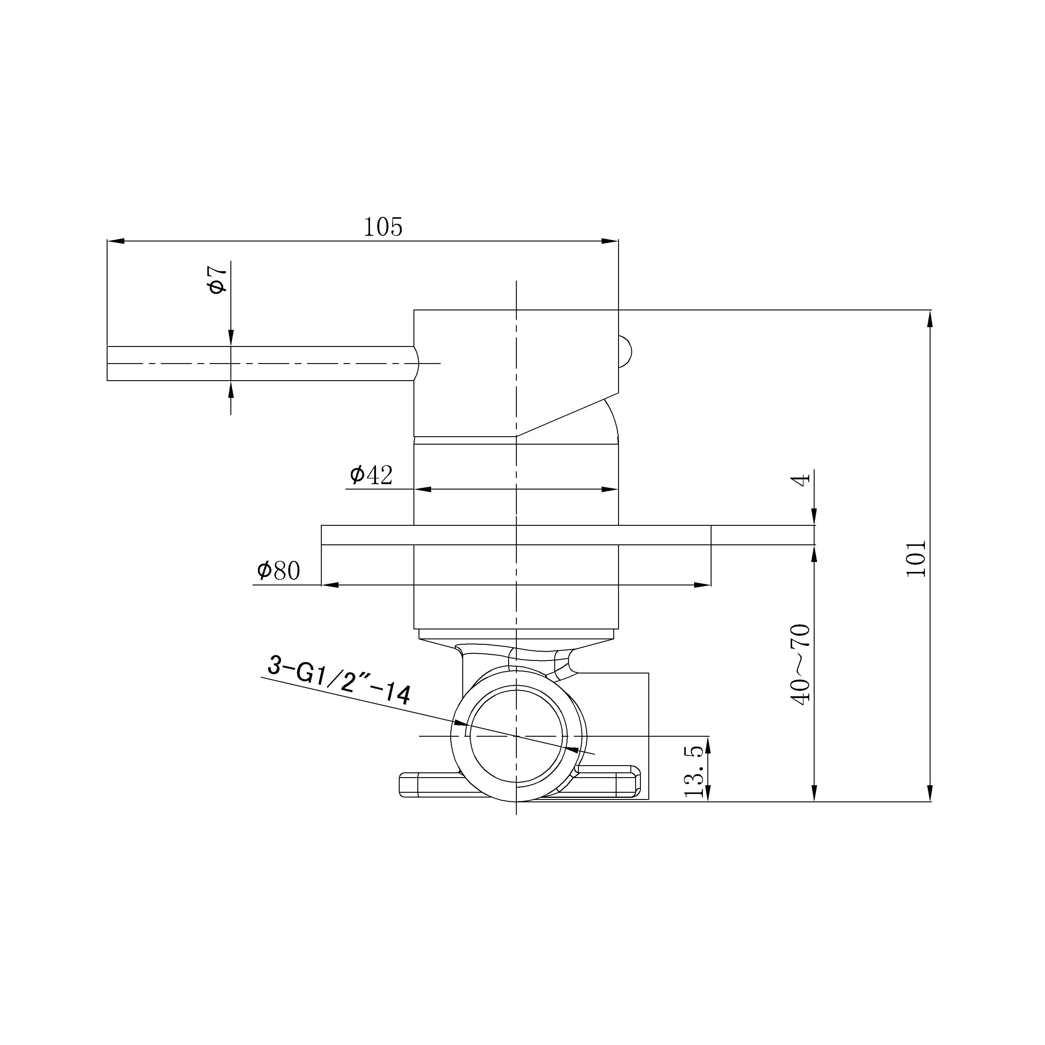 IKON OTUS SLIMLINE LEVER UP WALL MIXER TRIM KIT WITH BODY STAINLESS STEEL
