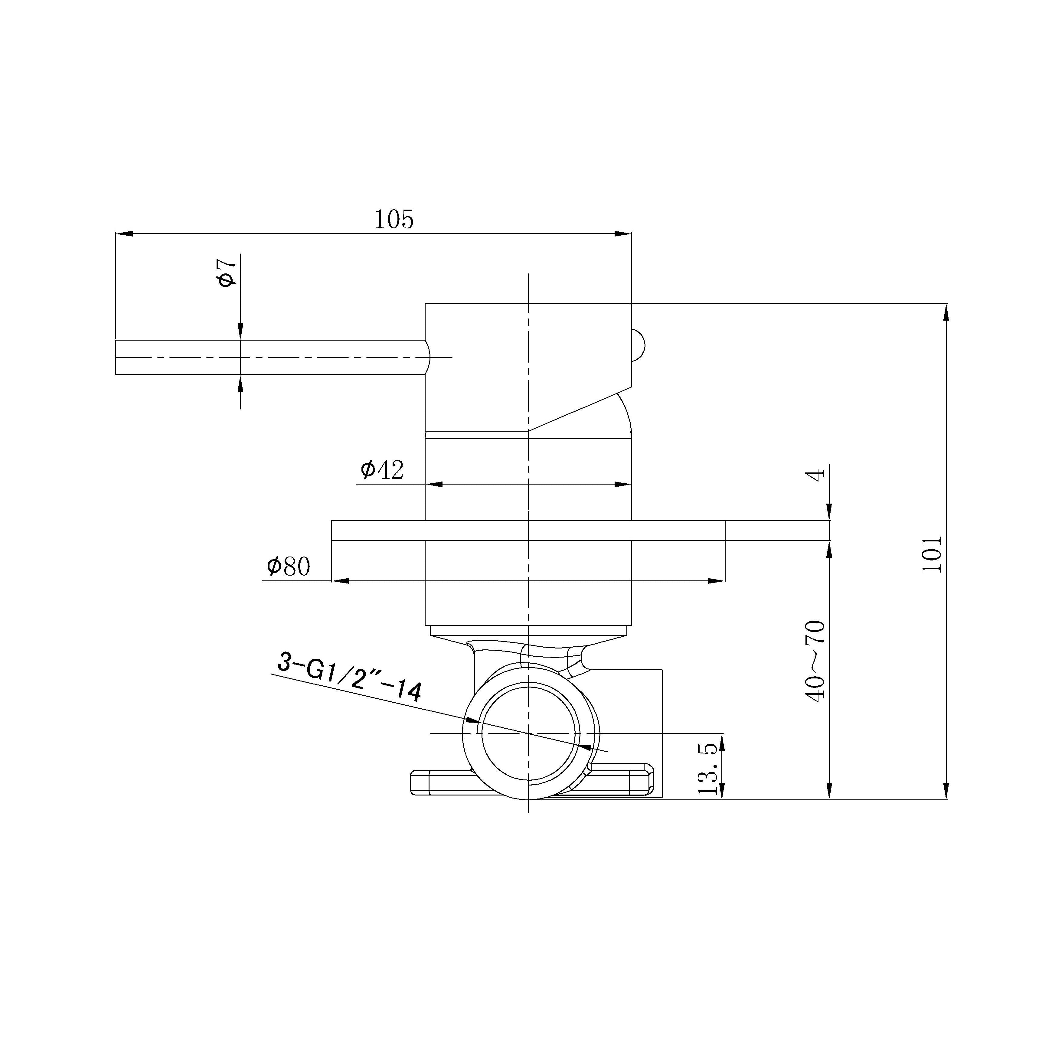 IKON OTUS SLIMLINE WALL MIXER TRIM KIT WITH BODY BRUSHED COPPER