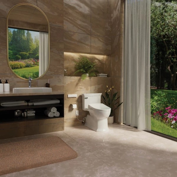 TOTO S7 WASHLET WITH REMOTE CONTROL AND AUTOLID ELONGATED GLOSS WHITE