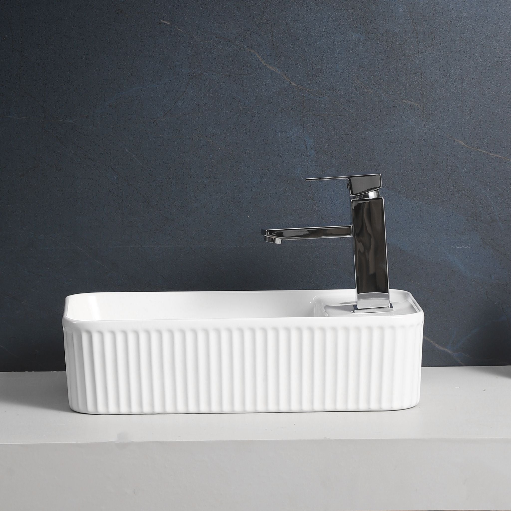 INFINITY ABOVE COUNTER CERAMIC BASIN GLOSS WHITE 360MM