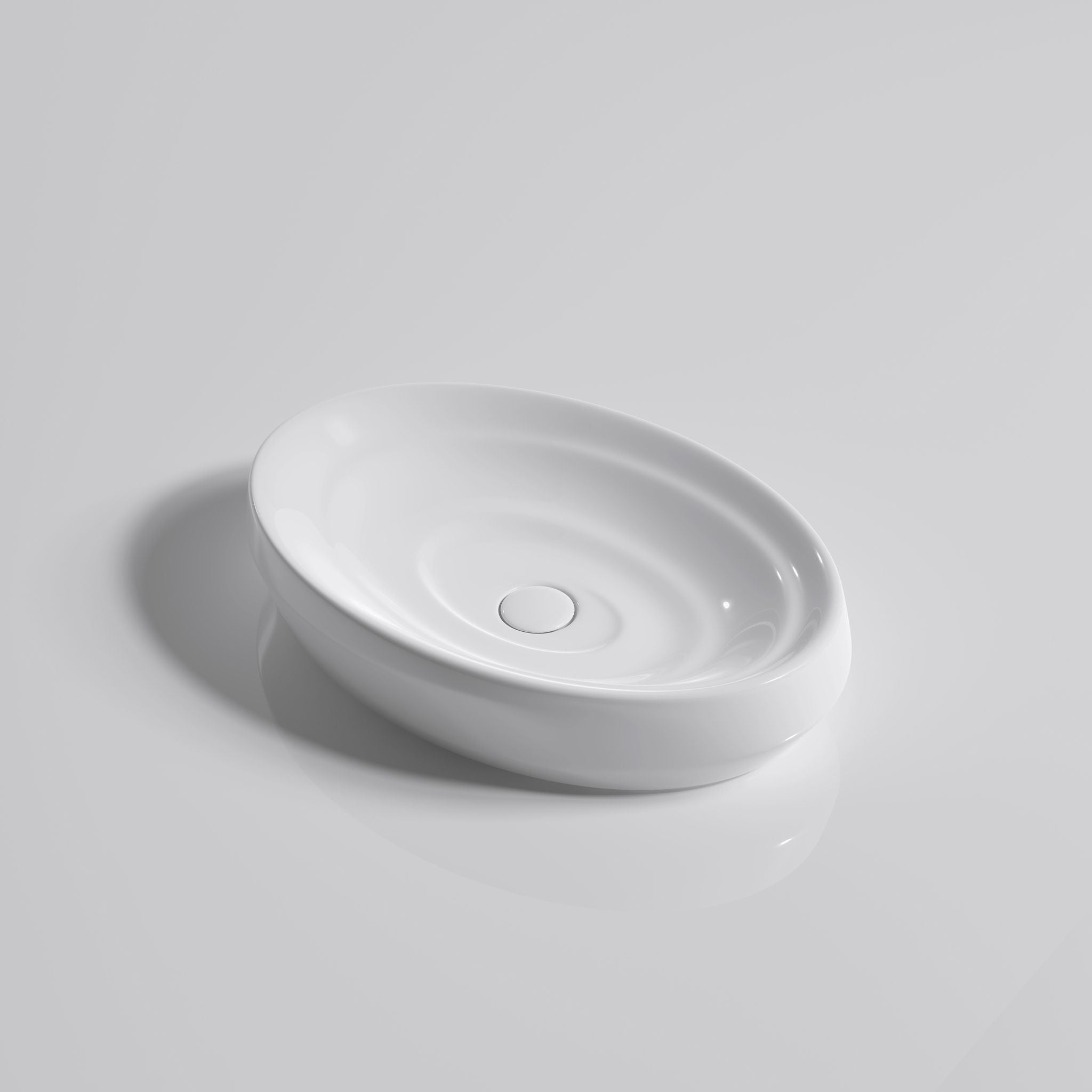 INFINITY ABOVE COUNTER CERAMIC BASIN GLOSS WHITE 600MM