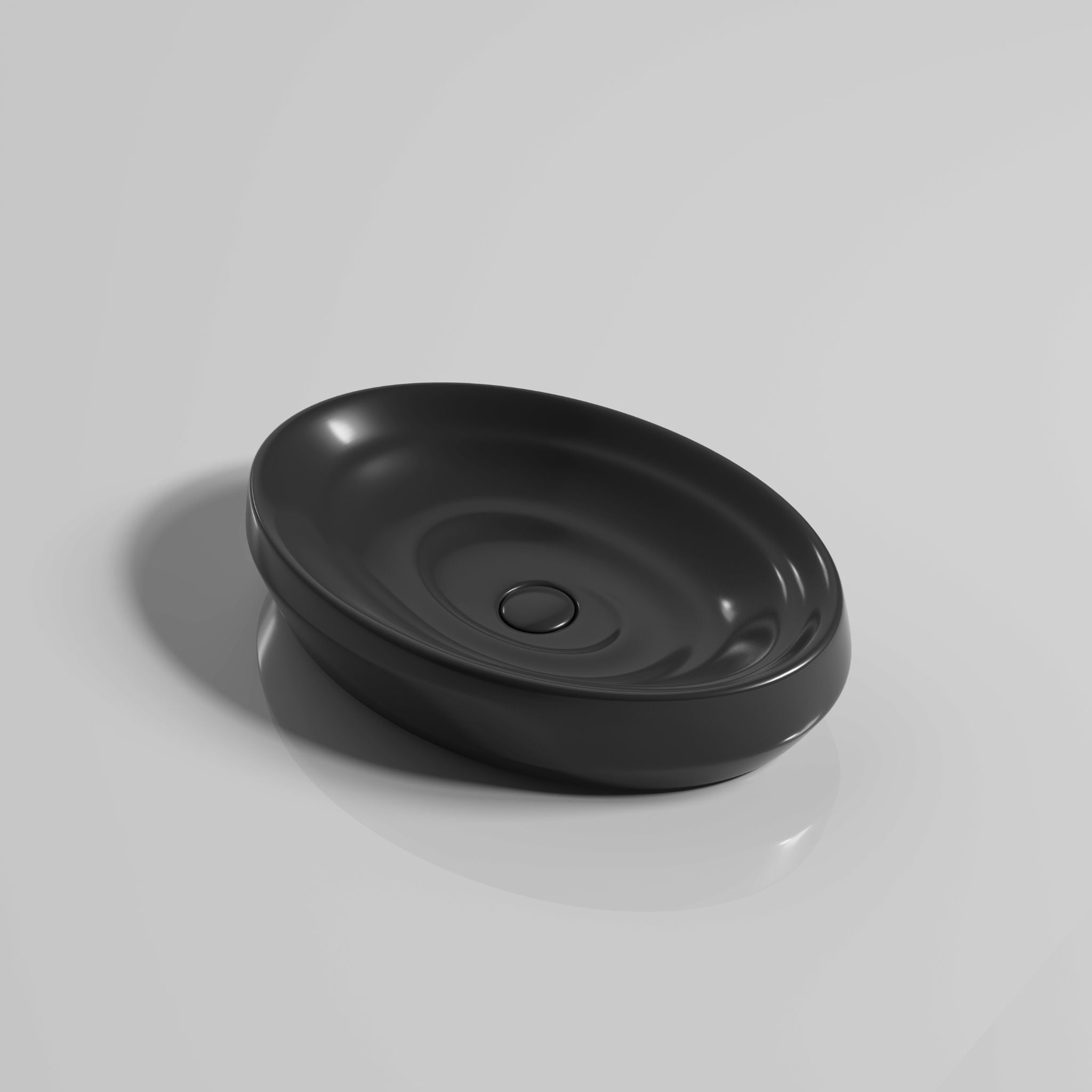 INFINITY ABOVE COUNTER CERAMIC BASIN MATTE BLACK 600MM