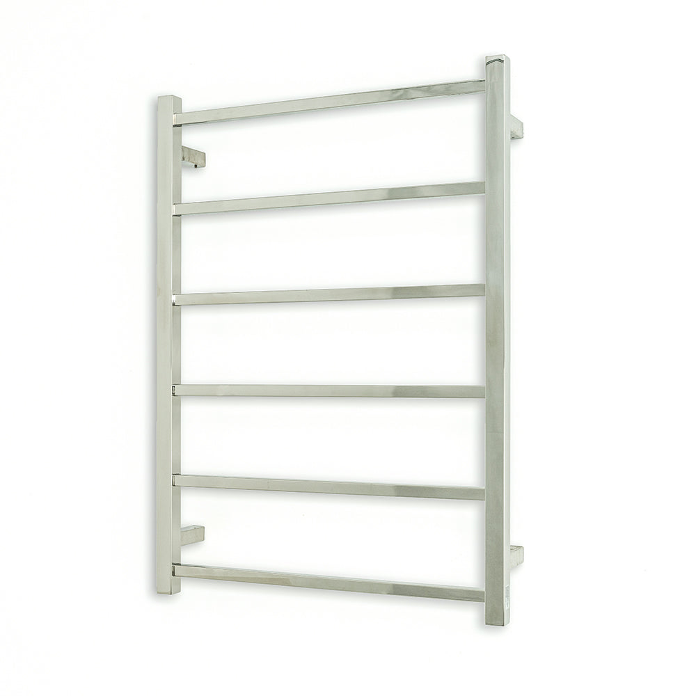 RADIANT HEATING 6-BARS SQUARE NON-HEATED TOWEL RAIL CHROME 600MM