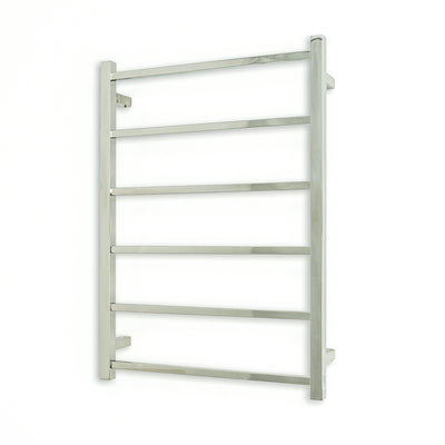 RADIANT HEATING 6-BARS SQUARE NON-HEATED TOWEL RAIL CHROME 600MM