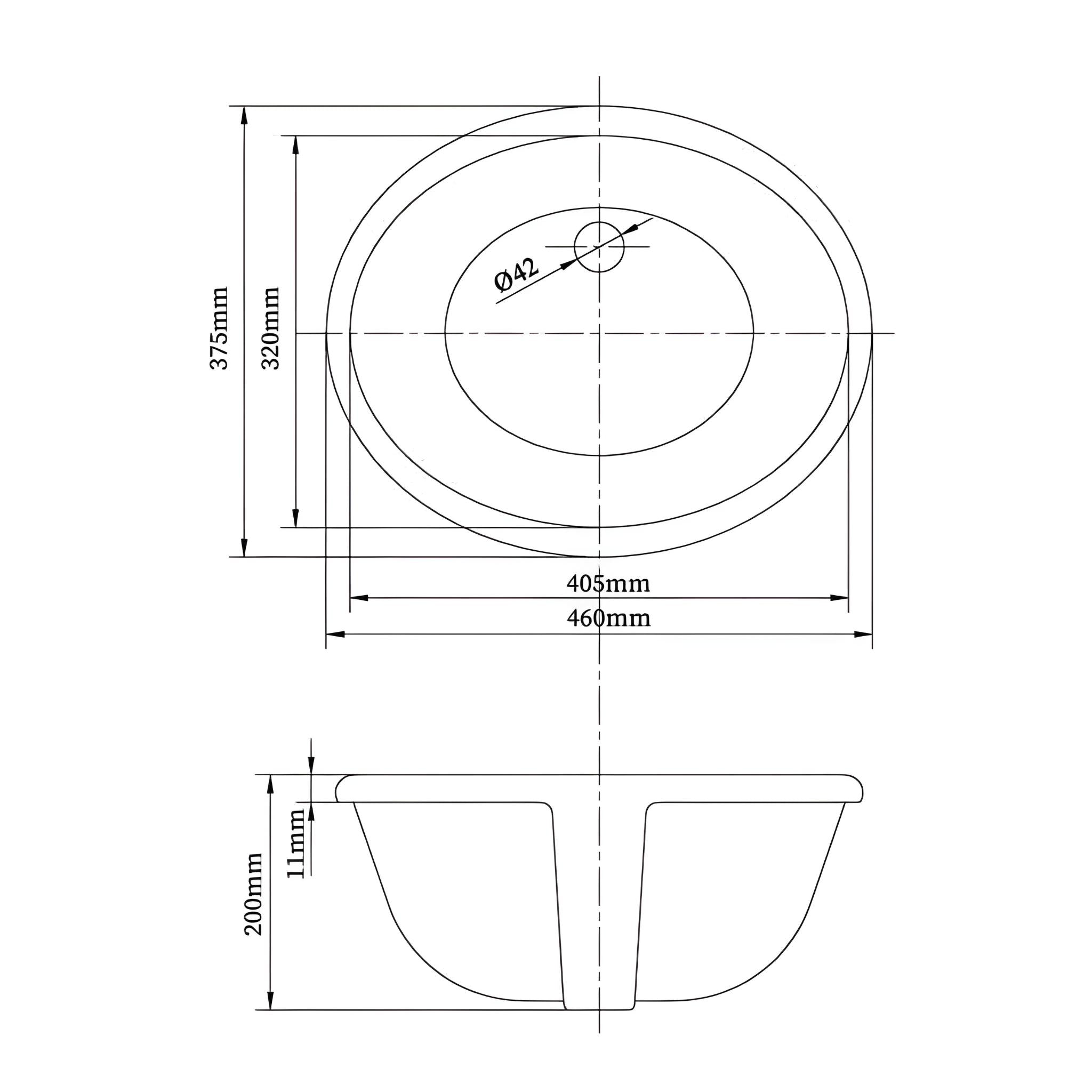 TURNER HASTINGS NARVA UNDER COUNTER BASIN GLOSS WHITE 460MM