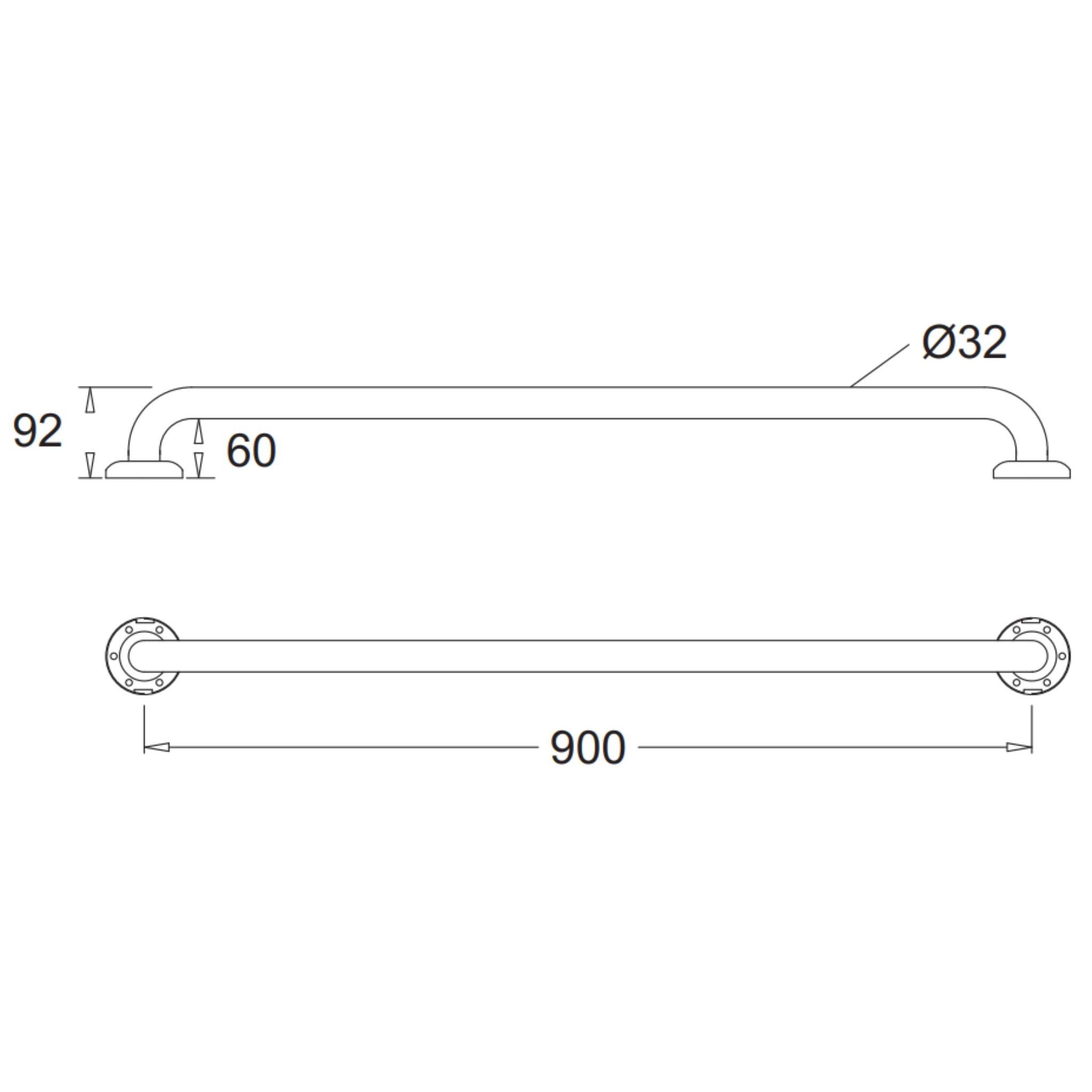 JOHNSON SUISSE LIFE ASSIST 3 FUNCTION GRAB RAIL SHOWER SET 900MM CHROME