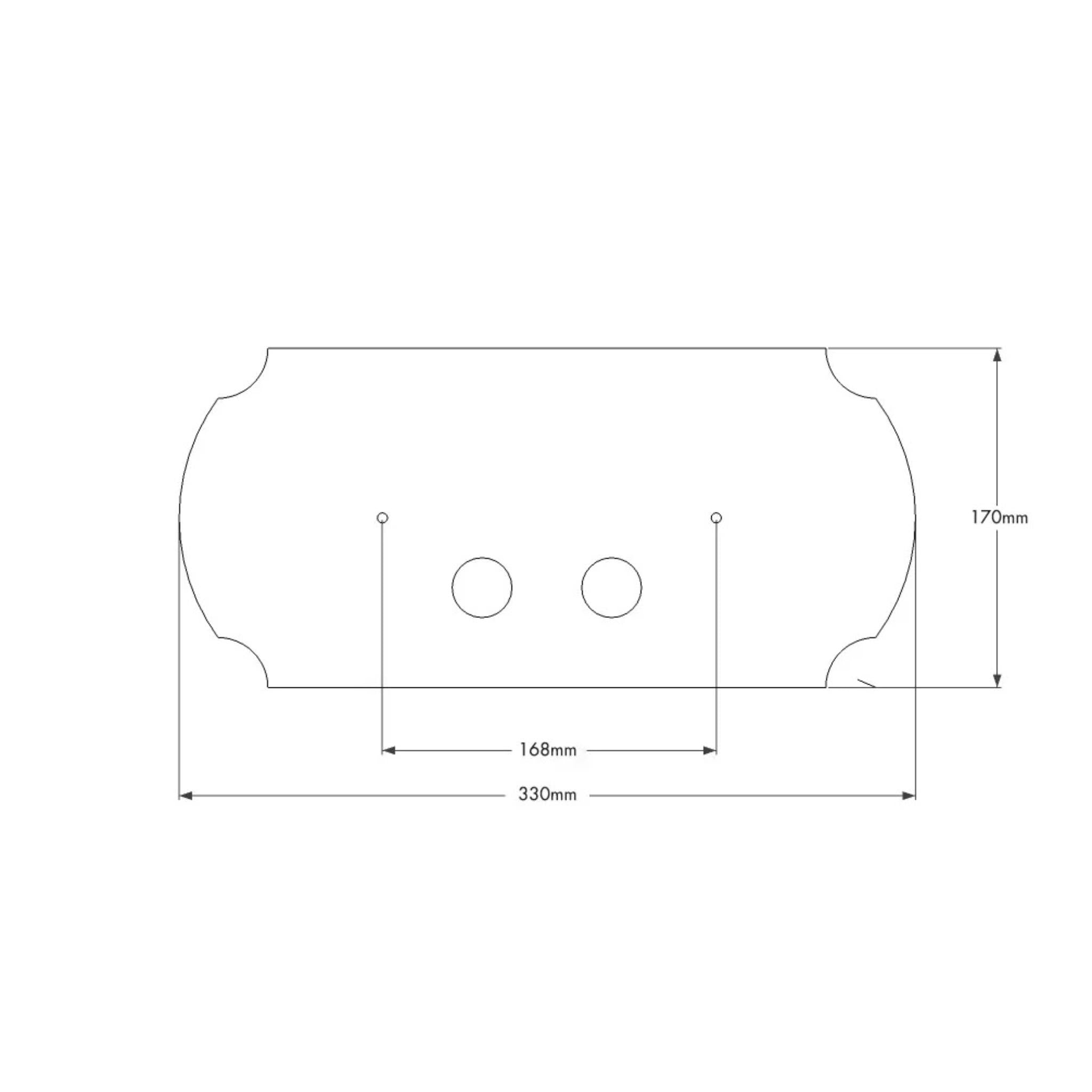 TURNER HASTINGS CLAREMONT MECHANICAL FLUSH PLATE 330MM CHROME