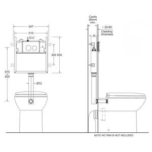 JOHNSON SUISSE ECONOFLUSH UNFRAMED IN-WALL CISTERN