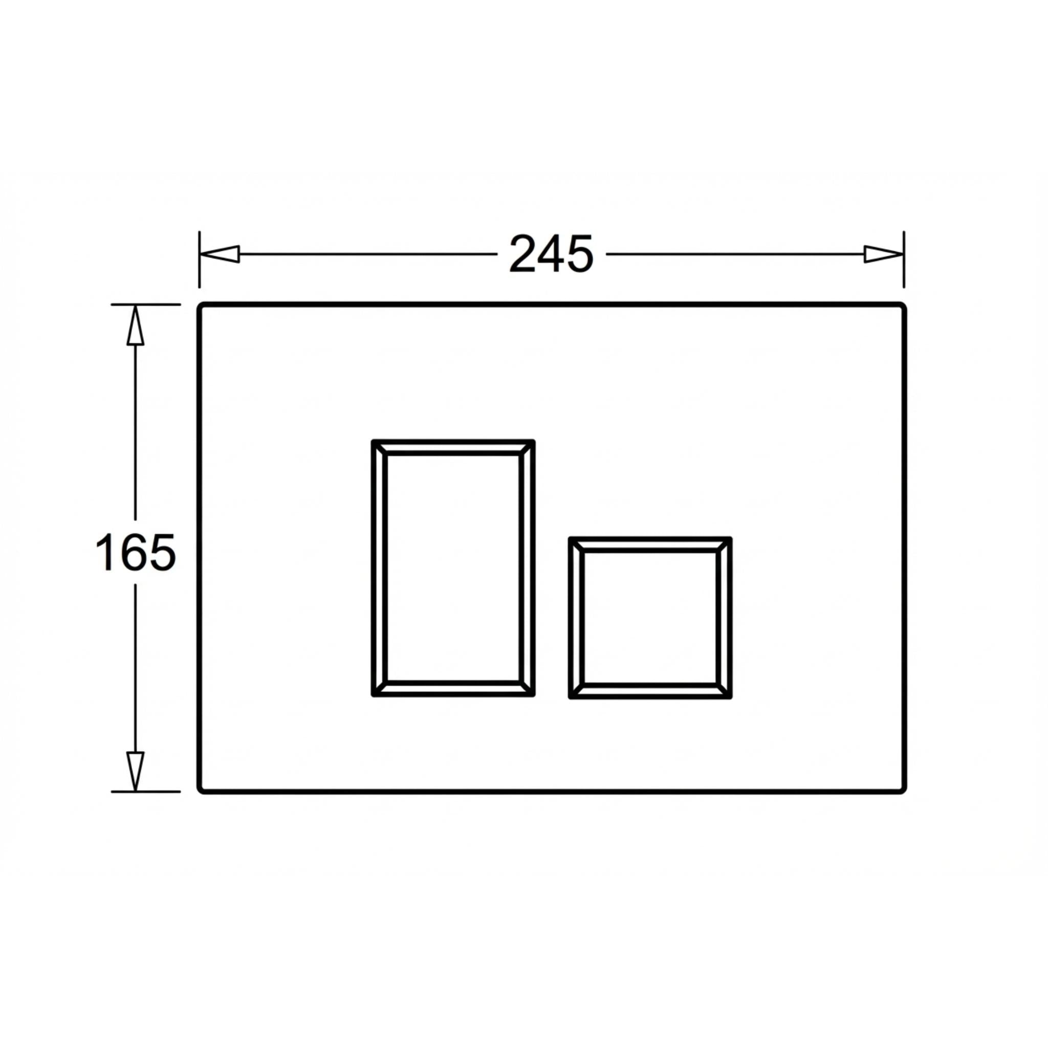 JOHNSON SUISSE IN-WALL ECONOFLUSH STEP FLUSH BUTTON 245MM BLACK