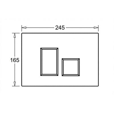 JOHNSON SUISSE IN-WALL ECONOFLUSH STEP FLUSH BUTTON 245MM BLACK