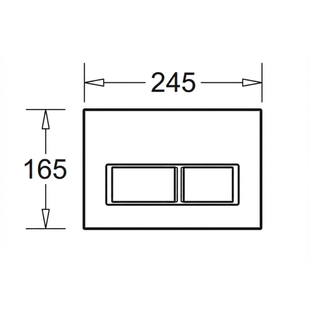 JOHNSON SUISSE IN-WALL ECONOFLUSH LOW RECTANGLE FLUSH BUTTON 245MM WHITE