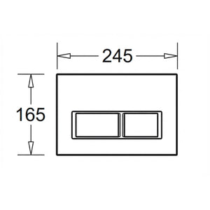 JOHNSON SUISSE IN-WALL ECONOFLUSH LOW RECTANGLE FLUSH BUTTON 245MM WHITE