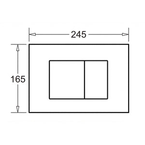 JOHNSON SUISSE IN-WALL ECONOFLUSH RECTANGLE FLUSH BUTTON 245MM MATTE CHROME