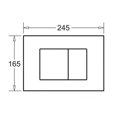 JOHNSON SUISSE IN-WALL ECONOFLUSH RECTANGLE FLUSH BUTTON 245MM MATTE CHROME