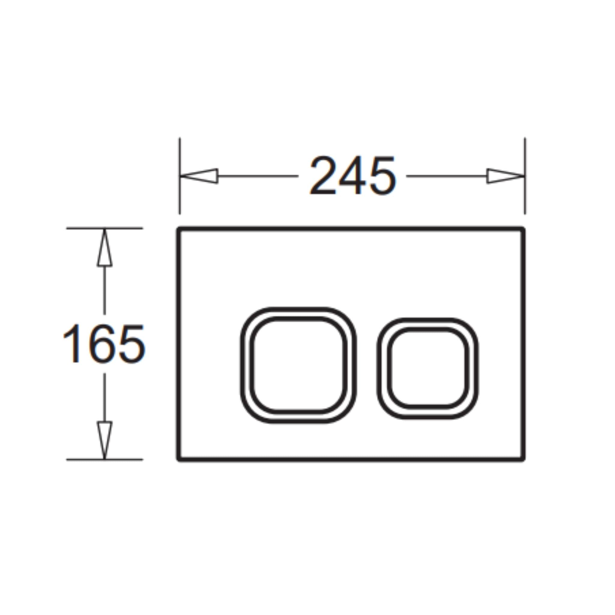 JOHNSON SUISSE IN-WALL ECONOFLUSH RECTANGLE FLUSH CIRCLE BUTTON 245MM BLACK