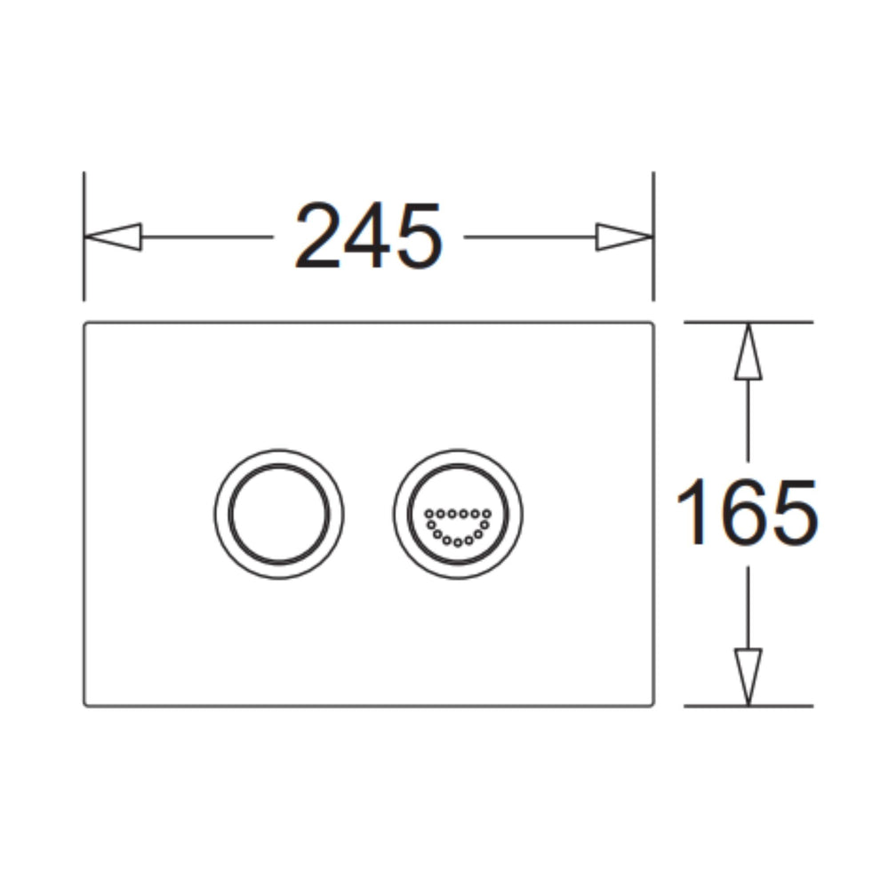 JOHNSON SUISSE IN-WALL ECONOFLUSH AIR PNEUMATIC FLAT FLUSH BUTTON 245MM WHITE