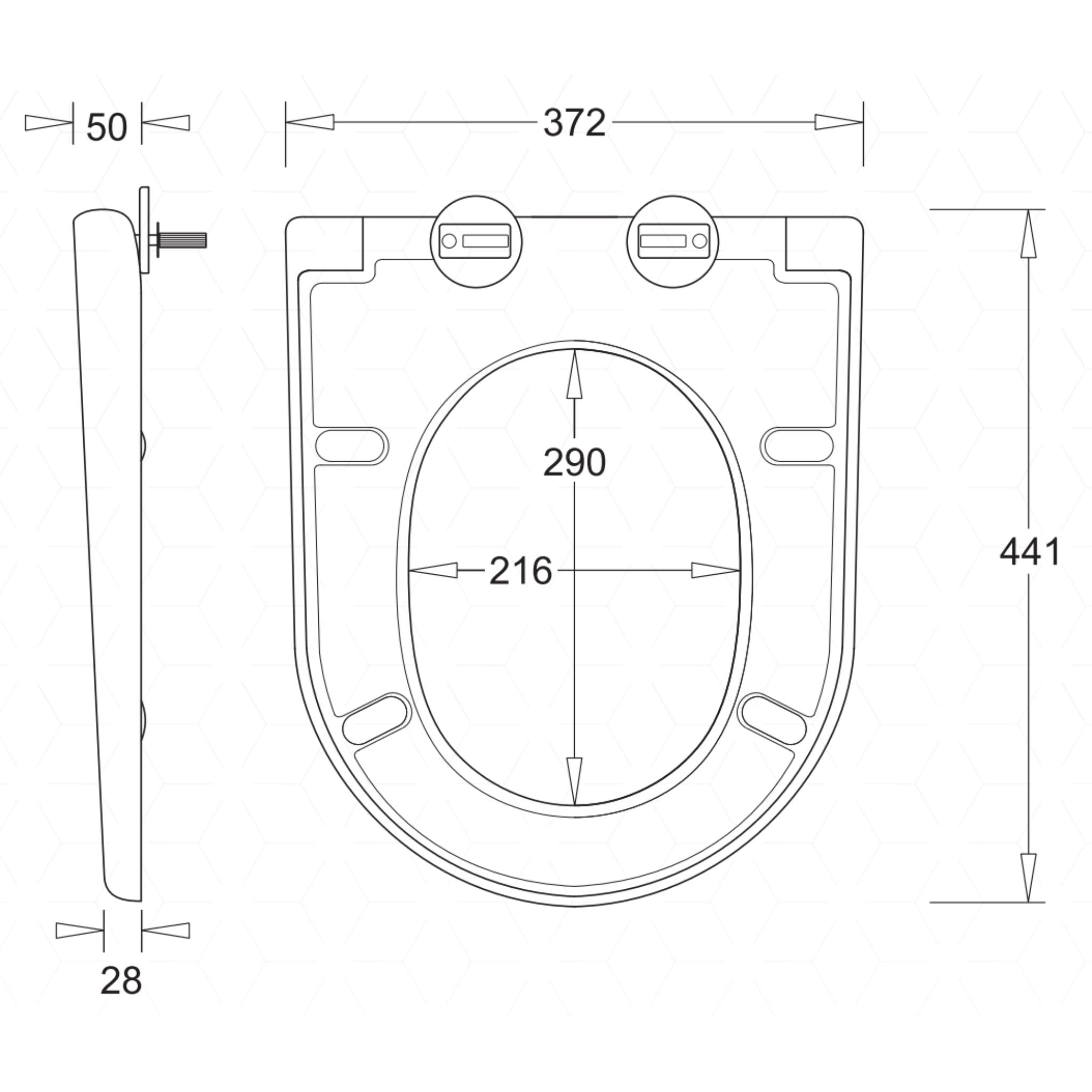 JOHNSON SUISSE GEMELLI RIMLESS WALL FACED TOILET SEAT WHITE