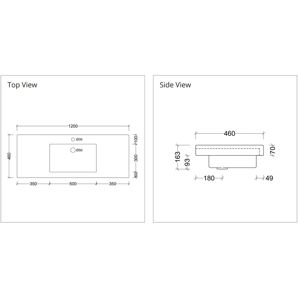 DUROCLASS MONACO GRAND GLOSS WHITE SINGLE BOWL UNDERMOUNT VANITY TOP (MULTIPLE SIZES AVAILABLE)