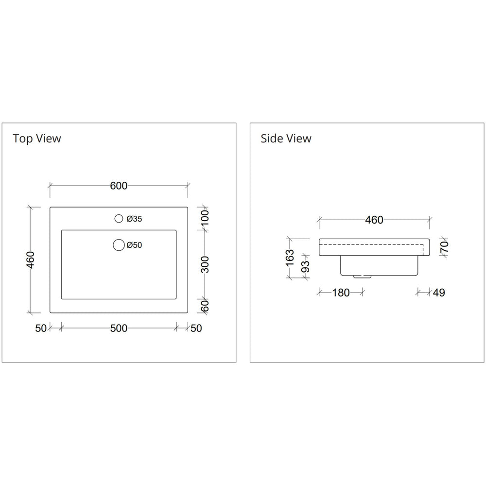 DUROCLASS MONACO GRAND GLOSS WHITE SINGLE BOWL UNDERMOUNT VANITY TOP (MULTIPLE SIZES AVAILABLE)