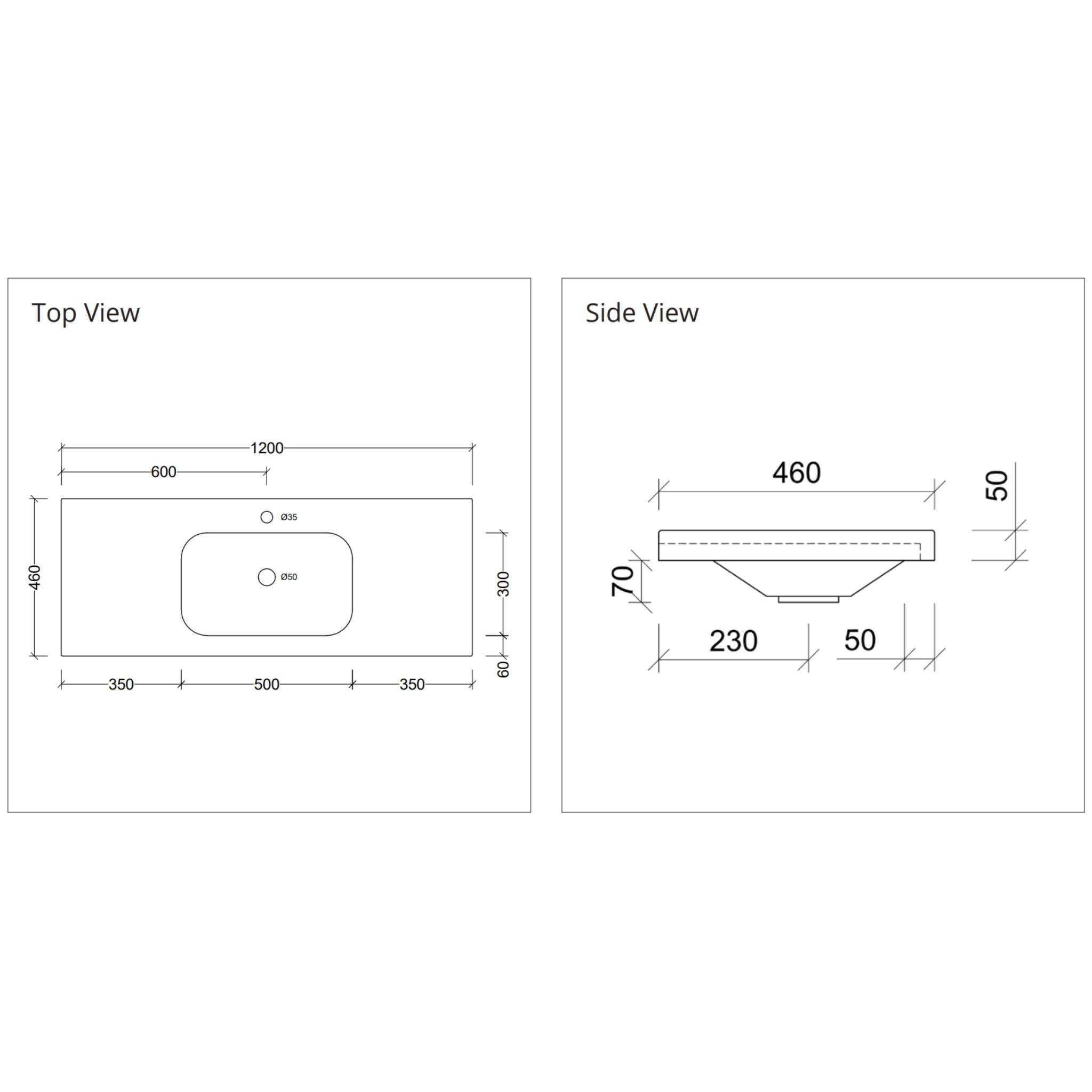 DUROCLASS OLYMPIC STADIUM GLOSS WHITE SINGLE BOWL UNDERMOUNT VANITY TOP (MULTIPLE SIZES AVAILABLE)