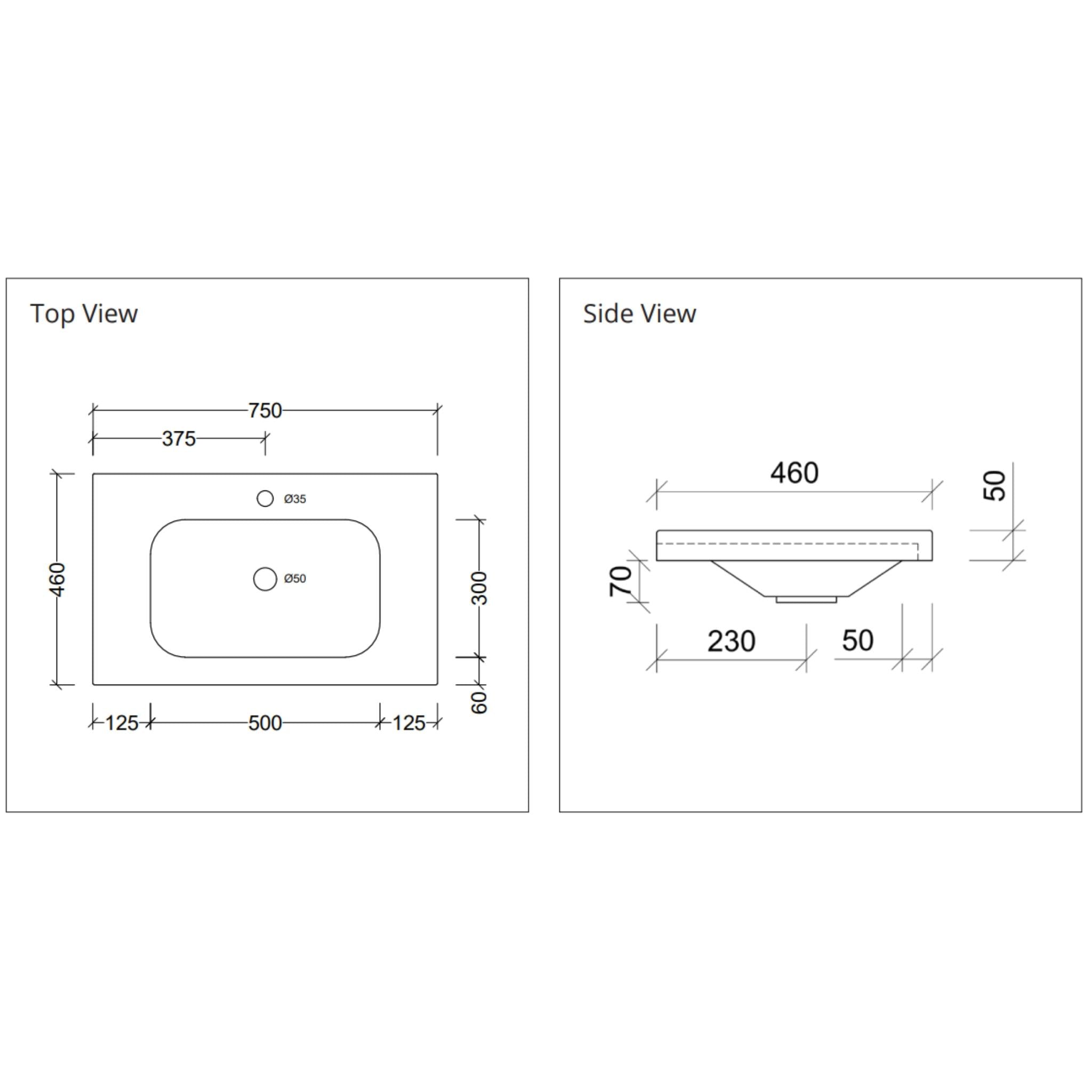 DUROCLASS OLYMPIC STADIUM GLOSS WHITE SINGLE BOWL UNDERMOUNT VANITY TOP (MULTIPLE SIZES AVAILABLE)