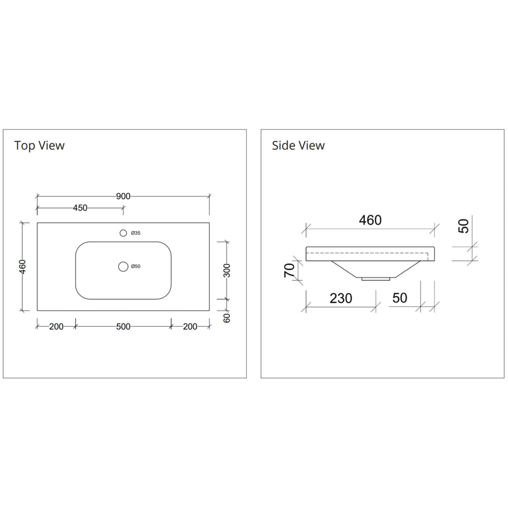 DUROCLASS OLYMPIC STADIUM GLOSS WHITE SINGLE BOWL UNDERMOUNT VANITY TOP (MULTIPLE SIZES AVAILABLE)