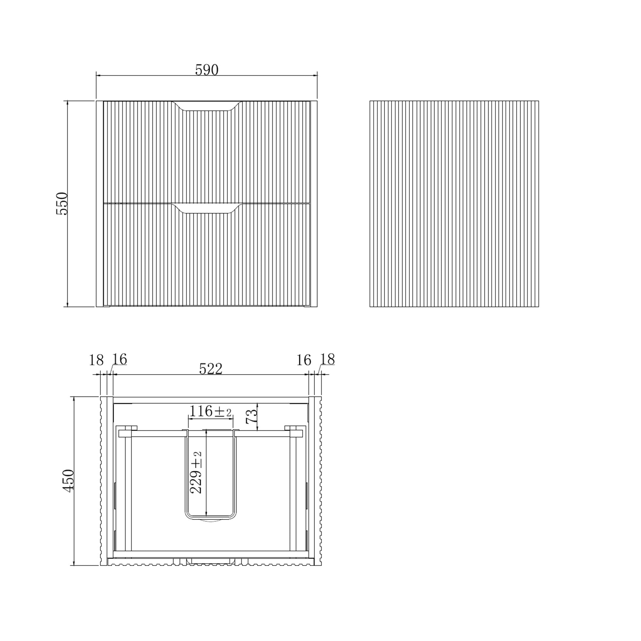 RIVA BALI AMERICAN OAK 600MM SINGLE BOWL WALL HUNG VANITY