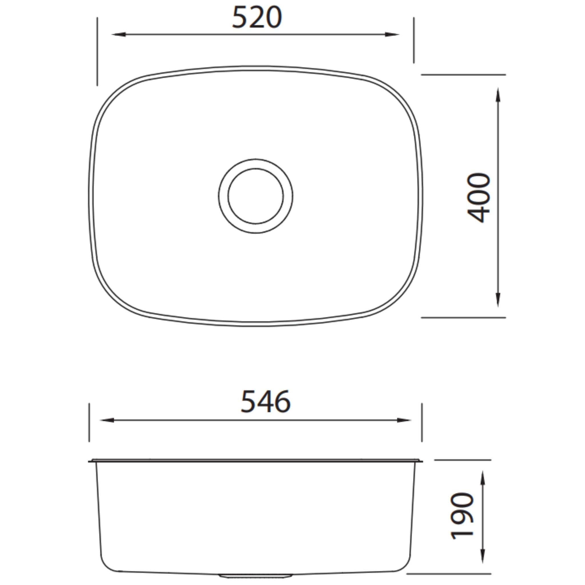 OLIVERI ENDEAVOUR SINGLE BOWL ALFRESCO, KITCHEN AND LAUNDRY SINK STAINLESS STEEL 546MM