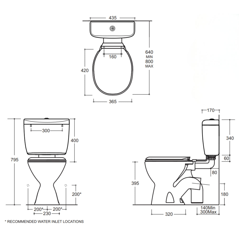 JOHNSON SUISSE WINDSOR CLOSE COUPLED PLASTIC LINK S TRAP TOILET SUITE WHITE