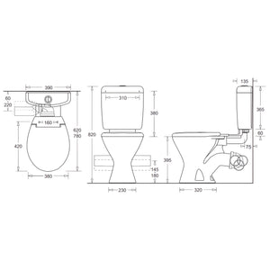 JOHNSON SUISSE MODE II SKEW CLOSE COUPLED PLASTIC LINK TOILET SUITE WHITE