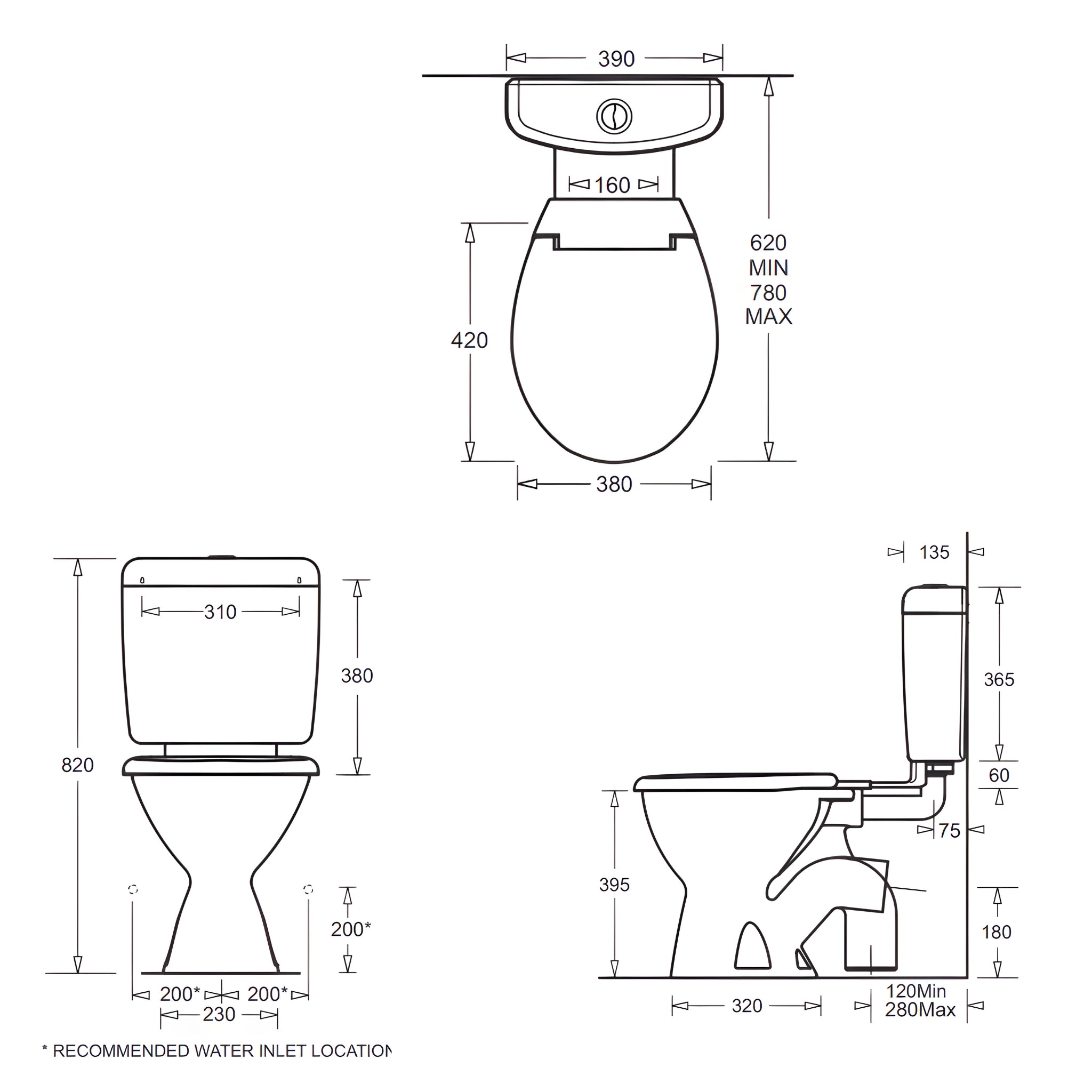 JOHNSON SUISSE MODE CLOSE COUPLED PLASTIC LINK TOILET SUITE WHITE