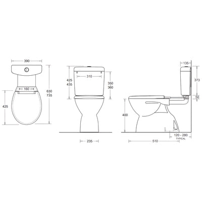 JOHNSON SUISSE MODE DELUXE CLOSE COUPLED PLASTIC LINK S TRAP TOILET SUITE WHITE
